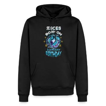 Poissons nés le Jour Pi 3.14 Anniversaire - Sweat à capuche Premium bio Homme - noir - Devant - Nico (187cm)
