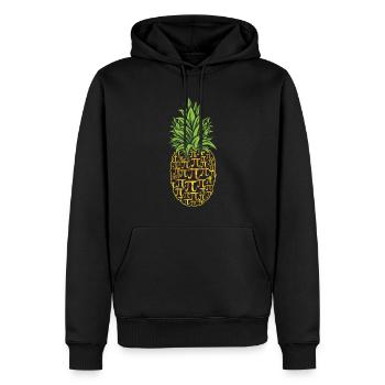 ananas pi signe tag design drôle - Sweat à capuche Premium bio Homme - noir - Devant - Nico (187cm)