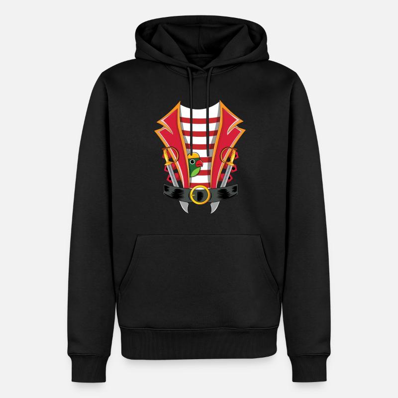 Carnaval Pirate Costume Perroquet Rouge - Sweat à capuche Premium bio Homme - noir