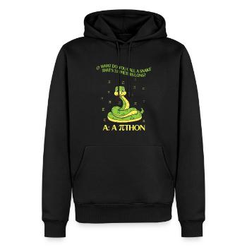 Pi-Tag Fun : Comment appelle-t-on un 3,14 mètres de long - Sweat à capuche Premium bio Homme - noir - Devant - Nico (187cm)