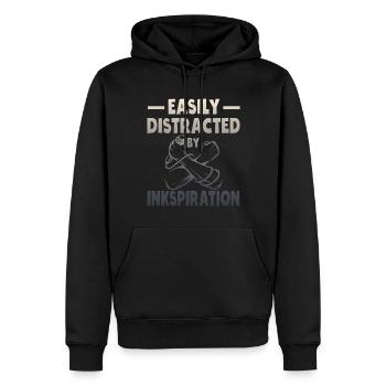 Poetry Slam Tintenspiration Slam-poesie - Männer Premium Bio Hoodie - Schwarz - Vorne - Nico (187cm)