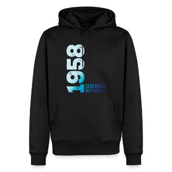 Limited Edition February 1958 Legendär Seit - Männer Premium Bio Hoodie - Schwarz - Vorne - Nico (187cm)