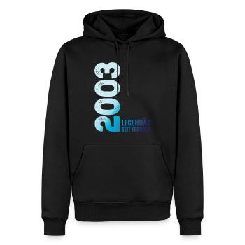 Limited Edition February 2003 Legendär Seit - Männer Premium Bio Hoodie - Schwarz - Vorne - Nico (187cm)