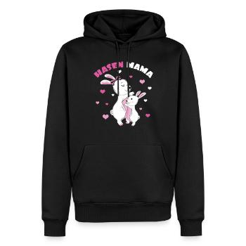 Hasen Mama Liebevolle Umarmung - Männer Premium Bio Hoodie - Schwarz - Vorne - Nico (187cm)