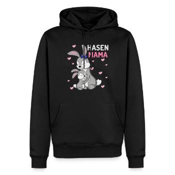 Liebevolle Hasen Mama Umarmung - Männer Premium Bio Hoodie - Schwarz - Vorne - Nico (187cm)