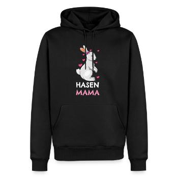 Hasen Mama Liebevolles Häschen Design - Männer Premium Bio Hoodie - Schwarz - Vorne - Nico (187cm)