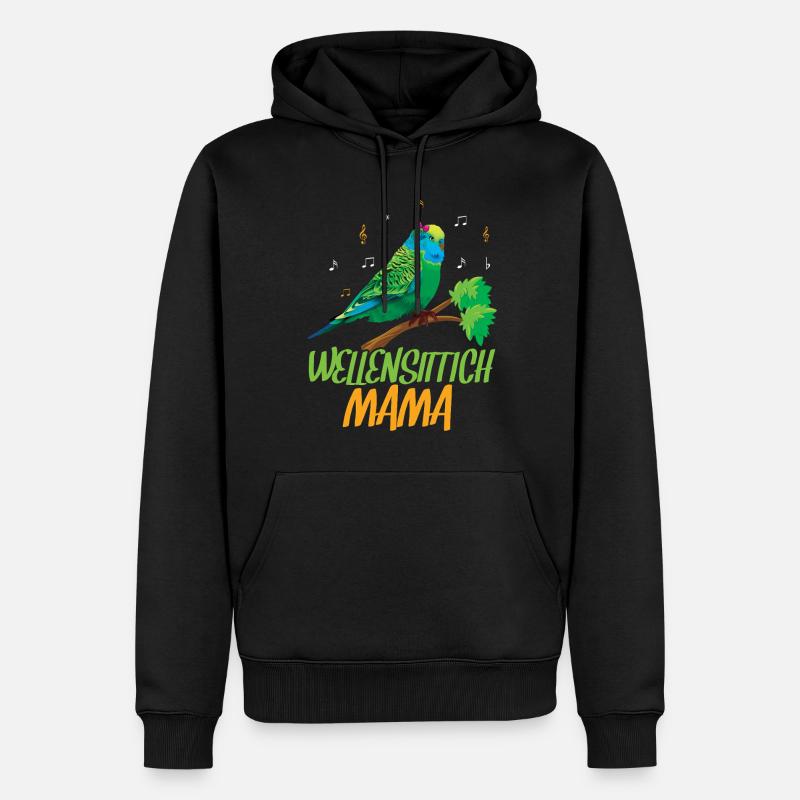 Budgie Mom Mélomane - Sweat à capuche Premium bio Homme - noir