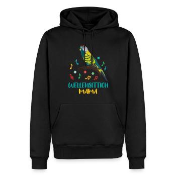 Mélodie colorée de maman perruche pour les fans d’oiseaux - Sweat à capuche Premium bio Homme - noir - Devant - Nico (187cm)