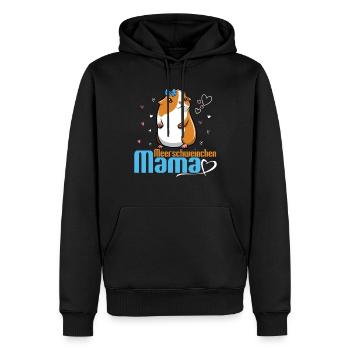 Maman cochon d’Inde aimante et douce - Sweat à capuche Premium bio Homme - noir - Devant - Nico (187cm)