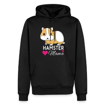 Liebevolle Hamster Mama Herzdesign - Männer Premium Bio Hoodie - Schwarz - Vorne - Nico (187cm)