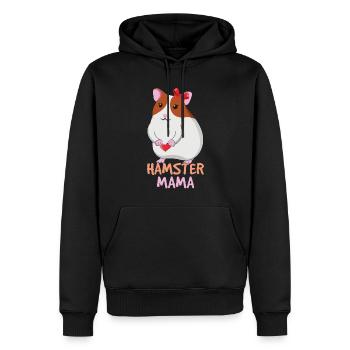 Mignon hamster maman illustration avec coeur - Sweat à capuche Premium bio Homme - noir - Devant - Nico (187cm)