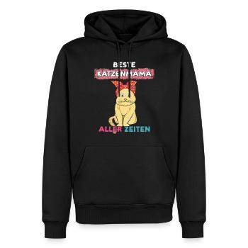 Beste Katzenmama Aller Zeiten Mit Niedlicher Katze - Männer Premium Bio Hoodie - Schwarz - Vorne - Nico (187cm)