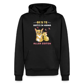 Beste Katzenmama Aller Zeiten Niedliche Katzen Mit - Männer Premium Bio Hoodie - Schwarz - Vorne - Nico (187cm)