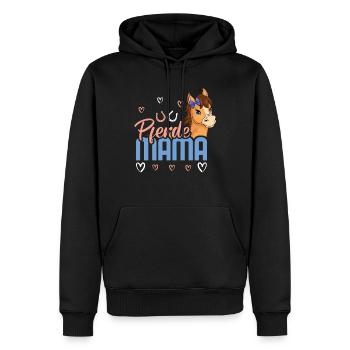 Pferde Mama Herz Hufeisen Kunst - Männer Premium Bio Hoodie - Schwarz - Vorne - Nico (187cm)