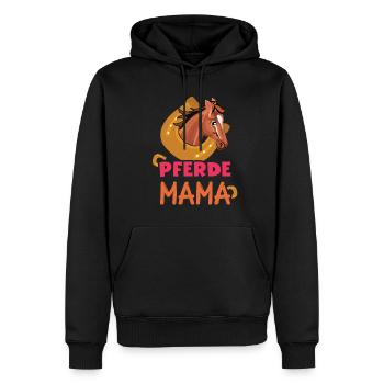 Chevaux Maman Beaux Souvenirs - Sweat à capuche Premium bio Homme - noir - Devant - Nico (187cm)