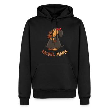 Dackel Mama Liebevoller Hund Umarmung - Männer Premium Bio Hoodie - Schwarz - Vorne - Nico (187cm)