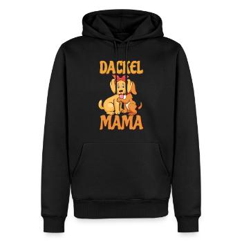 Mignon teckel maman illustration pour - Sweat à capuche Premium bio Homme - noir - Devant - Nico (187cm)