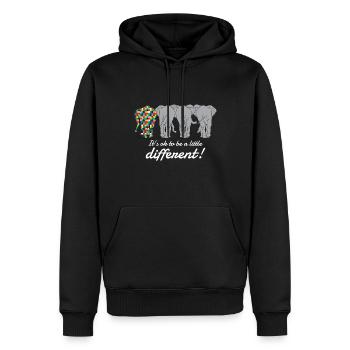 Autisme : c’est normal d’être un peu différent - Sweat à capuche Premium bio Homme - noir - Devant - Nico (187cm)