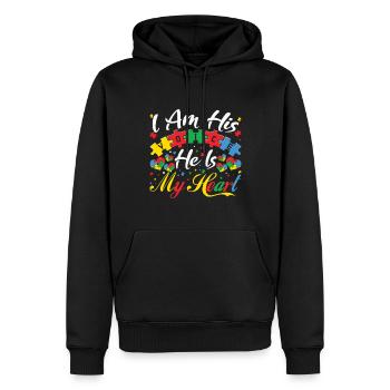 Ich Bin Seine Stimme Autismus Mein Herz - Männer Premium Bio Hoodie - Schwarz - Vorne - Nico (187cm)