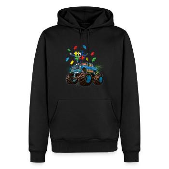 Autisme Puzzle Monster Truck Fun - Sweat à capuche Premium bio Homme - noir - Devant - Nico (187cm)