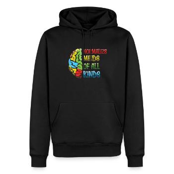 Acceptation de l’autisme : normaliser les esprits de toutes sortes - Sweat à capuche Premium bio Homme - noir - Devant - Nico (187cm)