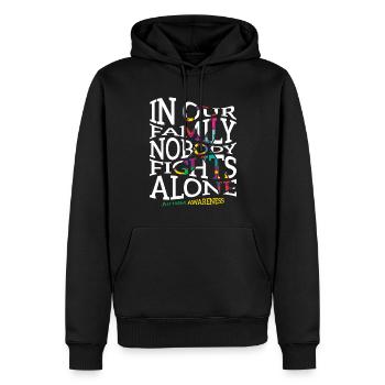 Niemand Kämpft Allein Autismus Familie - Männer Premium Bio Hoodie - Schwarz - Vorne - Nico (187cm)