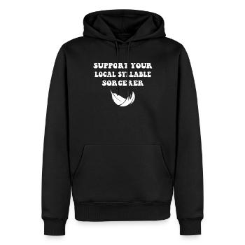 Syllabe Magicien Poésie Slam - Sweat à capuche Premium bio Homme - noir - Devant - Nico (187cm)