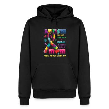 Autisme : une mère aimante n’abandonne jamais - Sweat à capuche Premium bio Homme - noir - Devant - Nico (187cm)