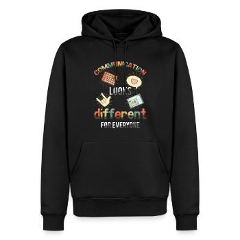 La communication sur l’autisme est différente pour - Sweat à capuche Premium bio Homme - noir - Devant - Nico (187cm)