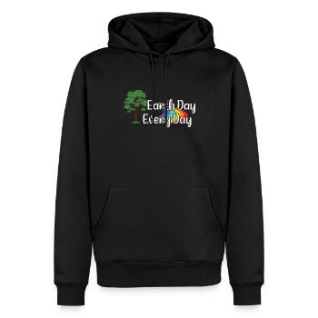 Jour de la Terre Tous les jours Arbres Arc-en-ciel - Sweat à capuche Premium bio Homme - noir - Devant - Nico (187cm)