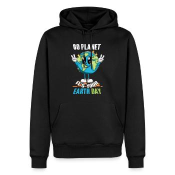 Go Planet Es Ist Dein Earth Day Freude - Männer Premium Bio Hoodie - Schwarz - Vorne - Nico (187cm)