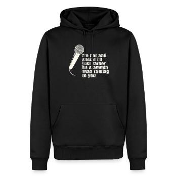 Je ne suis pas antisocial poésie slam - Sweat à capuche Premium bio Homme - noir - Devant - Nico (187cm)