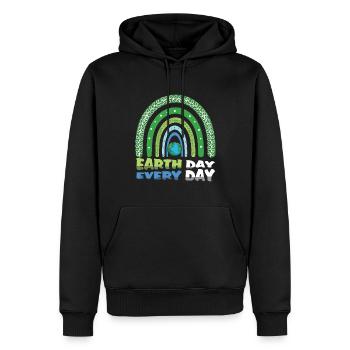 Jour de la Terre Tous les jours Durabilité Nature - Sweat à capuche Premium bio Homme - noir - Devant - Nico (187cm)