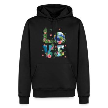 L’amour pour la nature du Jour de la Terre - Sweat à capuche Premium bio Homme - noir - Devant - Nico (187cm)