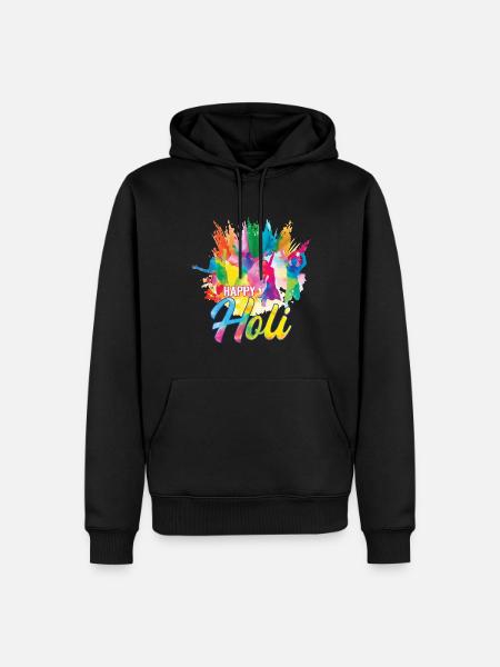 Happy Holi Festival Colorful Celebration - Men’s Premium Organic Hoodie - black