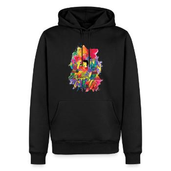 Happy Holi Festival Colorful Festival - Men’s Premium Organic Hoodie - black - Front - Nico (187cm)