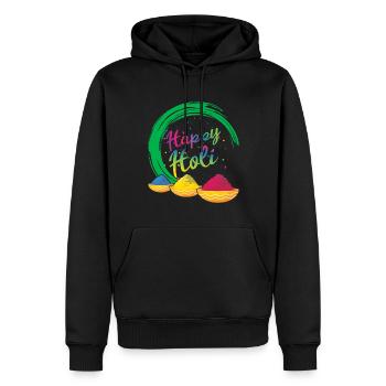 Happy Holi Festival Farbpulver Freude - Männer Premium Bio Hoodie - Schwarz - Vorne - Nico (187cm)