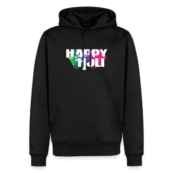 Happy Holi Festival Farbenfrohe Freude - Männer Premium Bio Hoodie - Schwarz - Vorne - Nico (187cm)