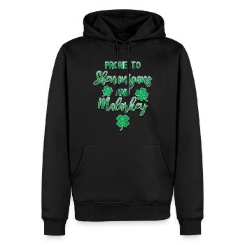 Manigances de la Saint-Patrick et Malarkey Fun - Sweat à capuche Premium bio Homme - noir - Devant - Nico (187cm)