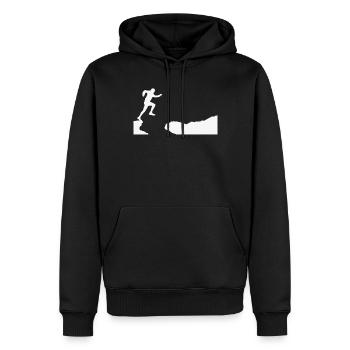 Trail Runner Cross Trail Bergläufer - Männer Premium Bio Hoodie - Schwarz - Vorne - Nico (187cm)