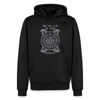 La Roue De L’Année Ostara - Sweat à capuche Premium bio Homme - noir - Devant - Nico (187cm)
