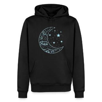 Conception de la lune et des étoiles bénie d’Ostara - Sweat à capuche Premium bio Homme - noir - Devant - Nico (187cm)