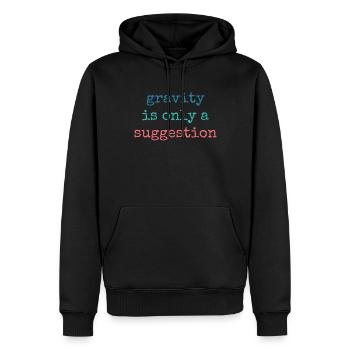 Schwerkraft Ist Nur Ein Vorschlag Boulderer - Männer Premium Bio Hoodie - Schwarz - Vorne - Nico (187cm)
