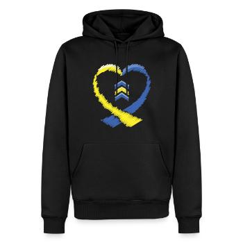 Schéma du syndrome de Down de l’anse cardiaque - Sweat à capuche Premium bio Homme - noir - Devant - Nico (187cm)
