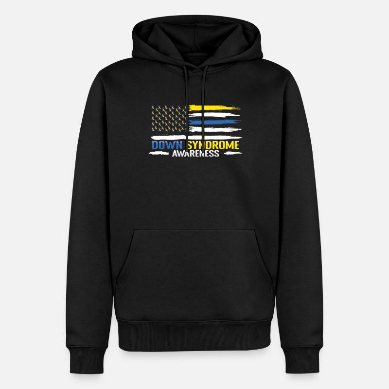 Down Syndrom Bewusstsein Flagge Design - Männer Premium Bio Hoodie - Schwarz