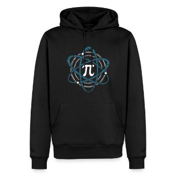 Pi Day Atomic Shape Mathematics Number Art - Men’s Premium Organic Hoodie - black - Front - Nico (187cm)