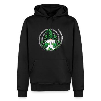 Pi Tag Leprechaun avec motif trèfle - Sweat à capuche Premium bio Homme - noir - Devant - Nico (187cm)