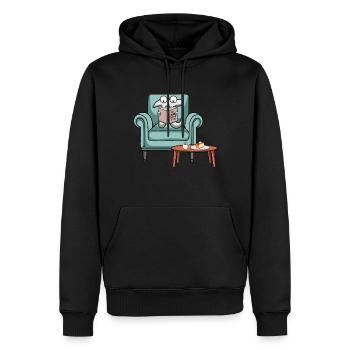 Gemütlicher Pi Tag Die Unendliche Geschichte - Männer Premium Bio Hoodie - Schwarz - Vorne - Nico (187cm)