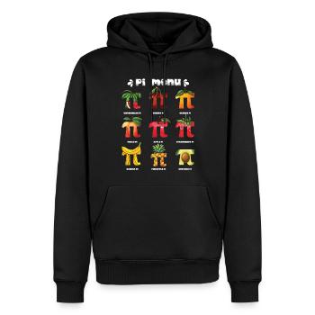 Pi Menu Fruits Amis Pi Day Fun - Sweat à capuche Premium bio Homme - noir - Devant - Nico (187cm)