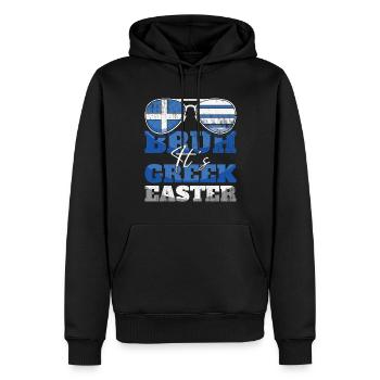 Bruh It’s Greek Easter Griechische Ostern - Sweat à capuche Premium bio Homme - noir - Devant - Nico (187cm)